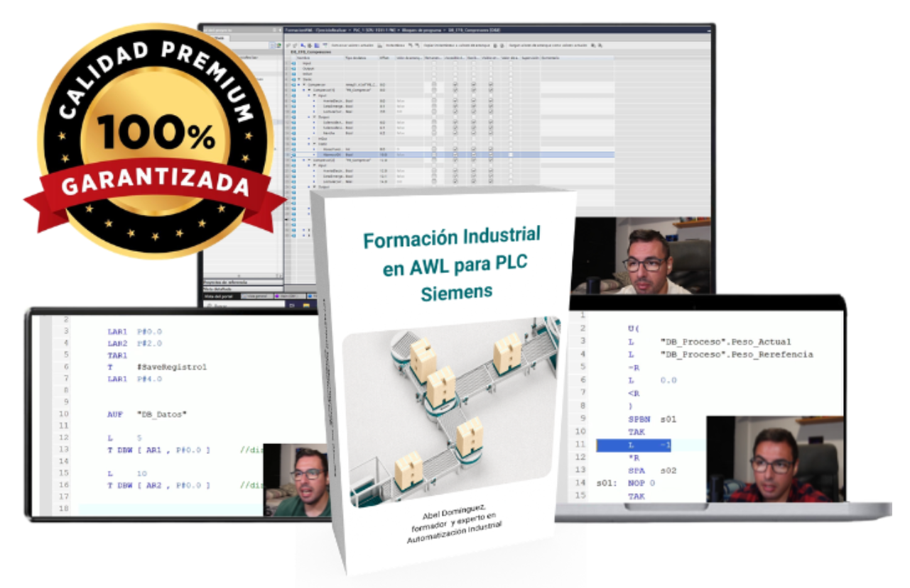 Curso de AWL en TIA Portal con PLC Siemens desde cero a experto basado en industrial real de Abel Domínguez